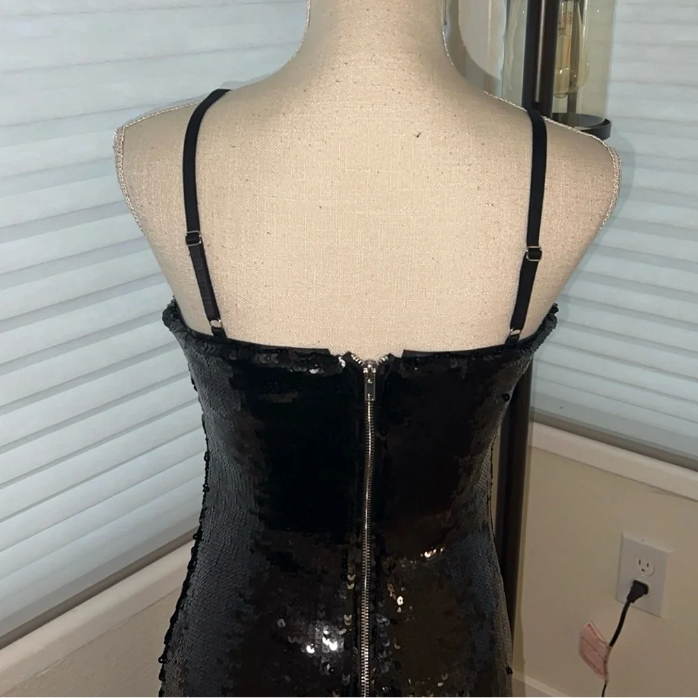 GOOD AMERICAN Twilight Black Sequin Bodycon Dress
